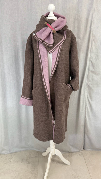 Mantel Gehrock braun/rosa