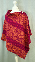 Poncho Rautenmuster orange/rot