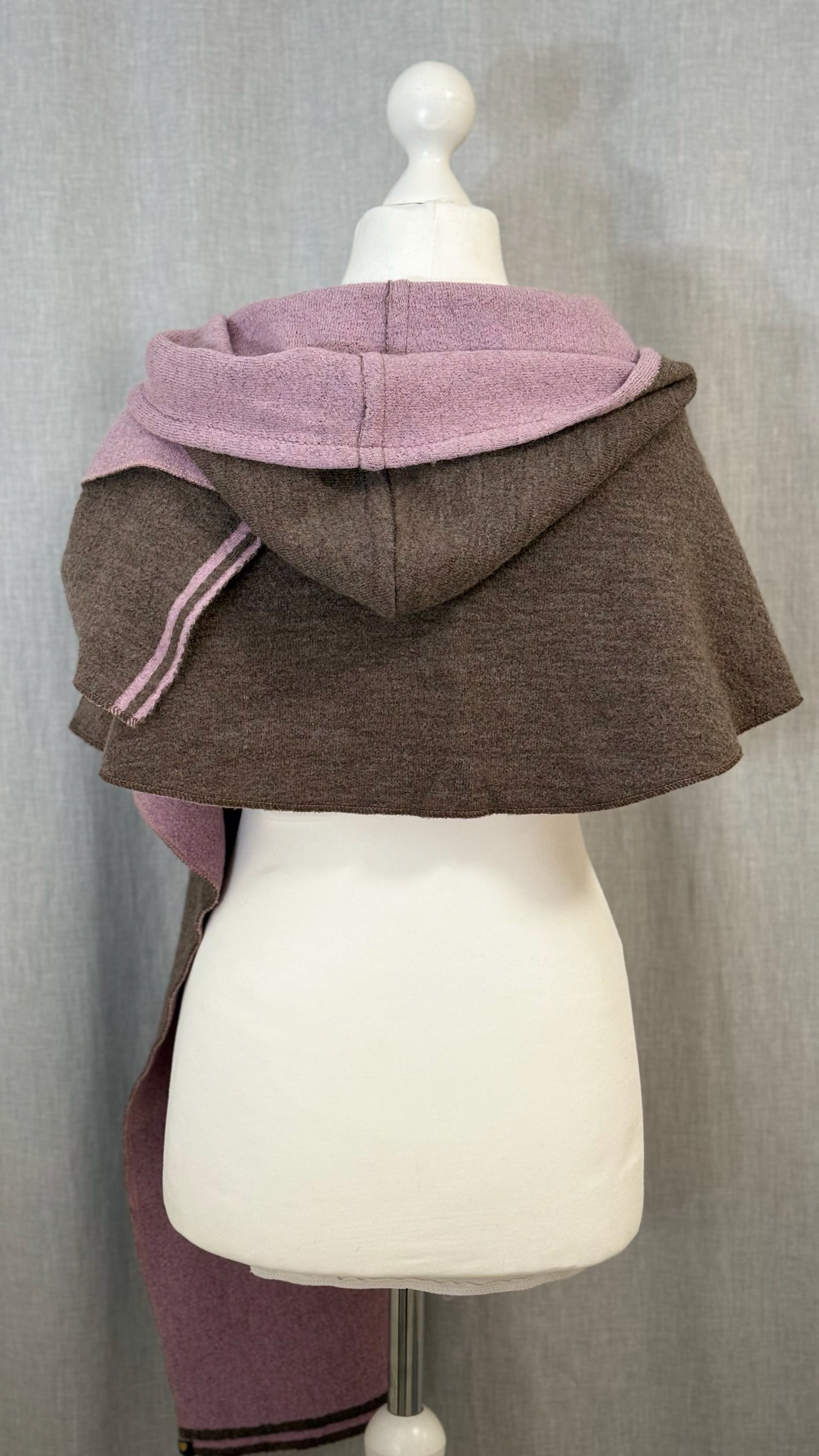 Kapuzenschal braun/rosa