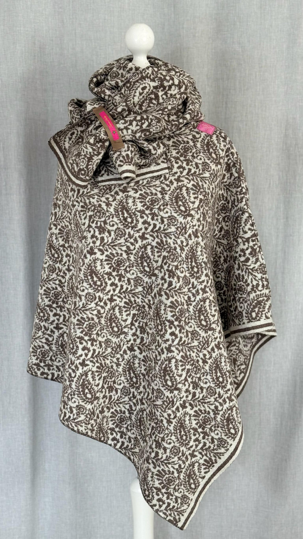 Poncho in Beige Natur