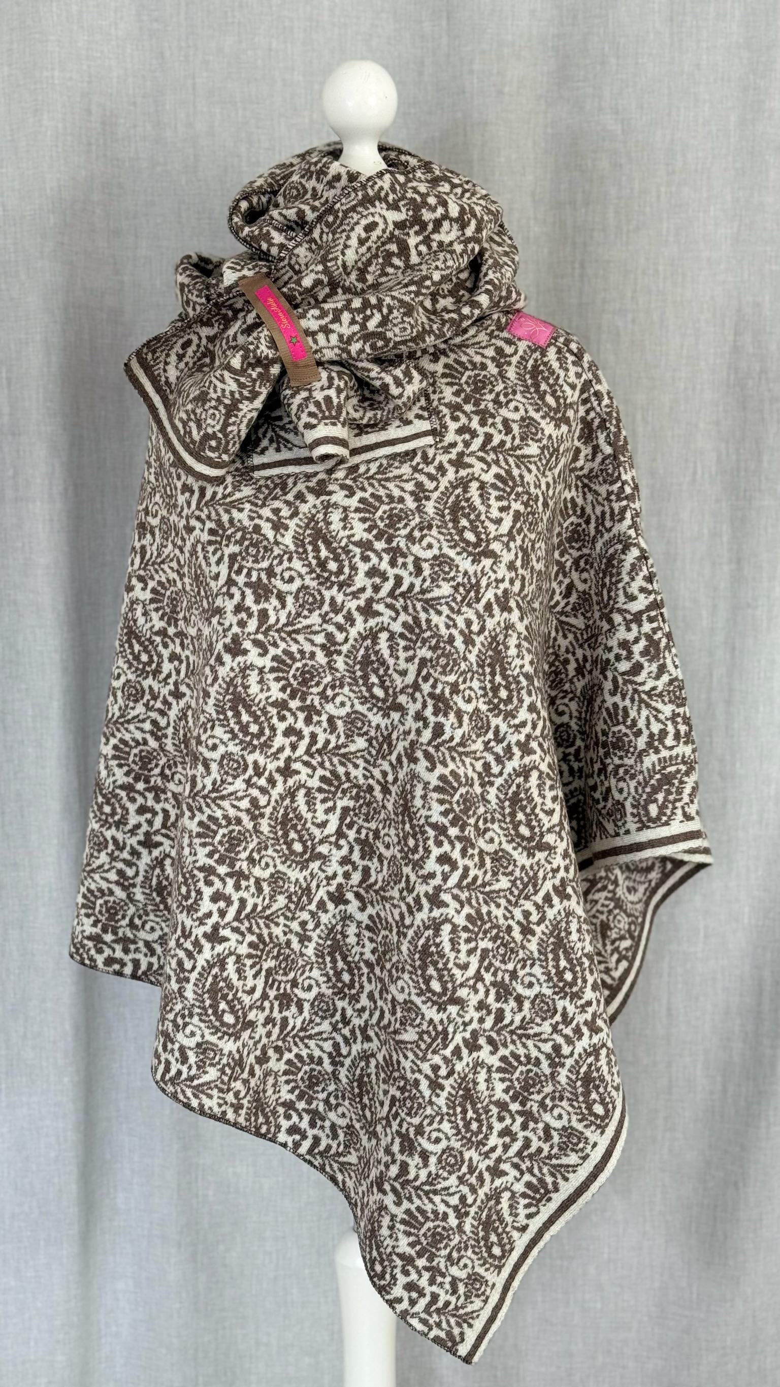 Poncho in Beige Natur