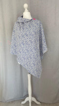 Poncho Paisleymuster beige/hellblau
