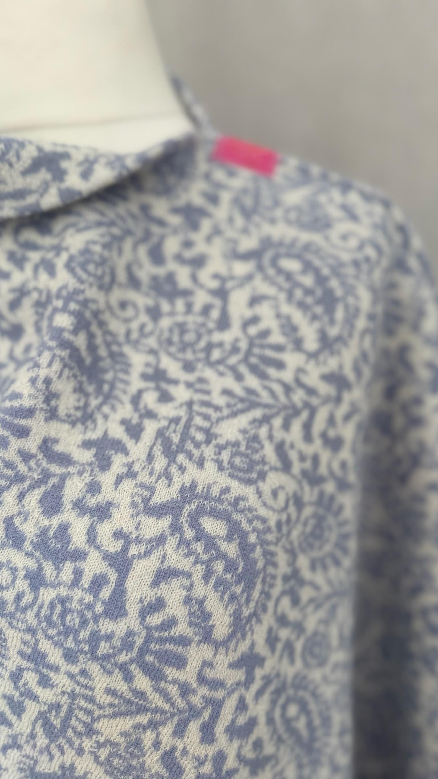 Poncho Paisleymuster beige/hellblau