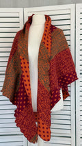 Dreieckstuch Gross Raute Rot/Orange