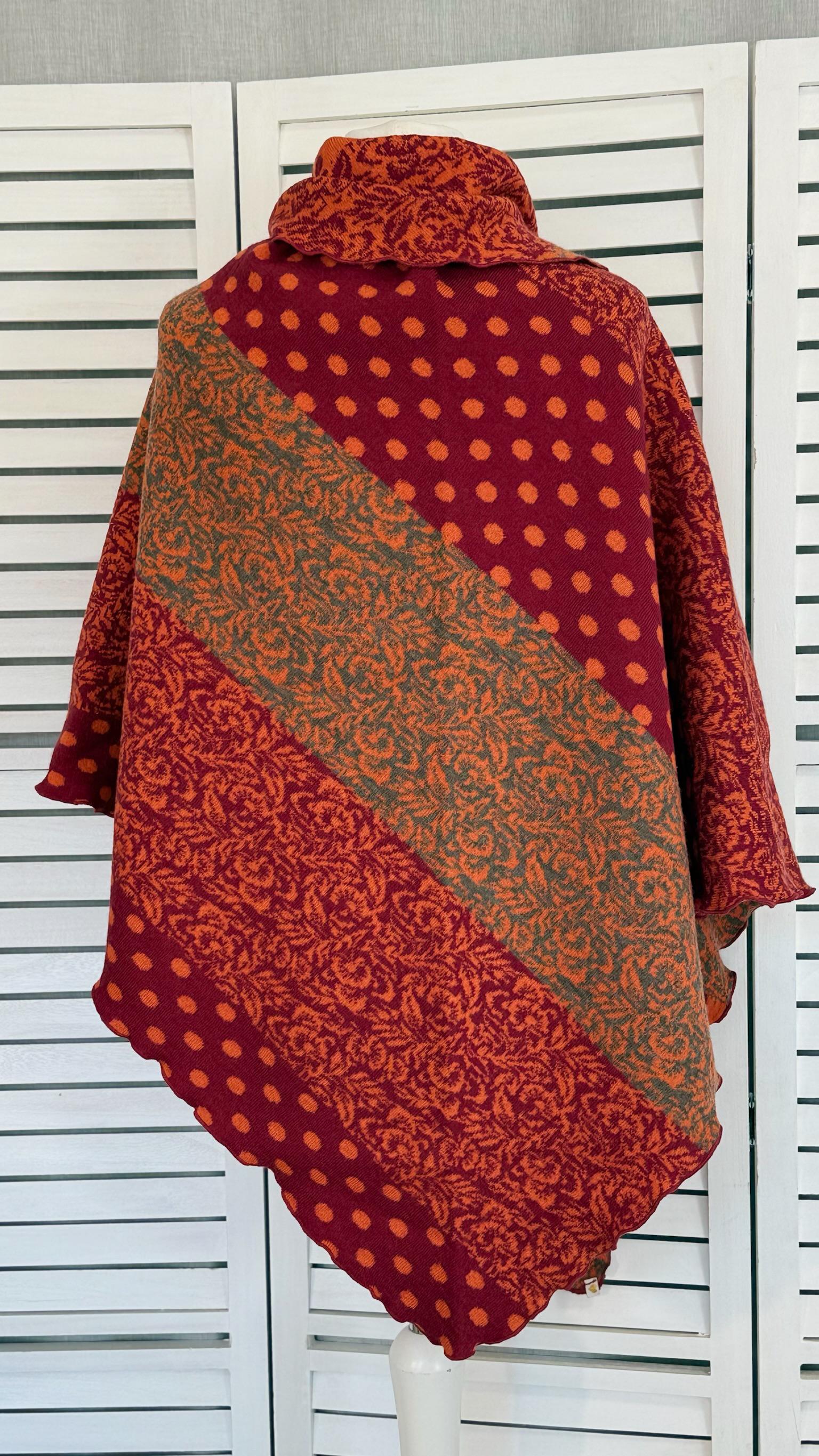 Dreieckstuch Gross Raute Rot/Orange