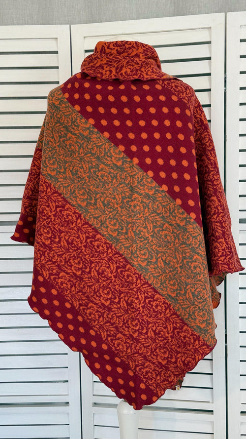 Dreieckstuch Gross Raute Rot/Orange