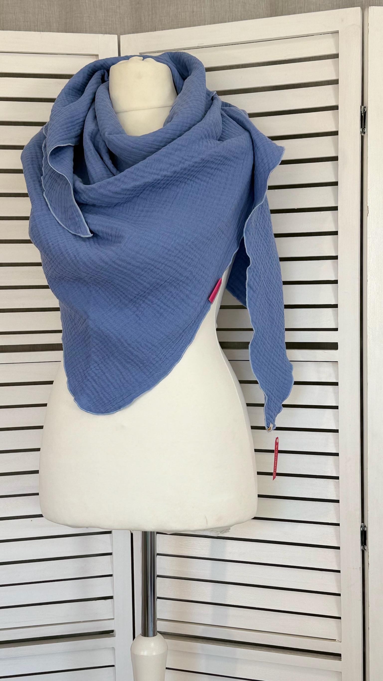 Musselin Schal Hellblau (Bio-Baumwolle)