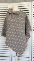 Poncho Gepunktet Grau/Rosa